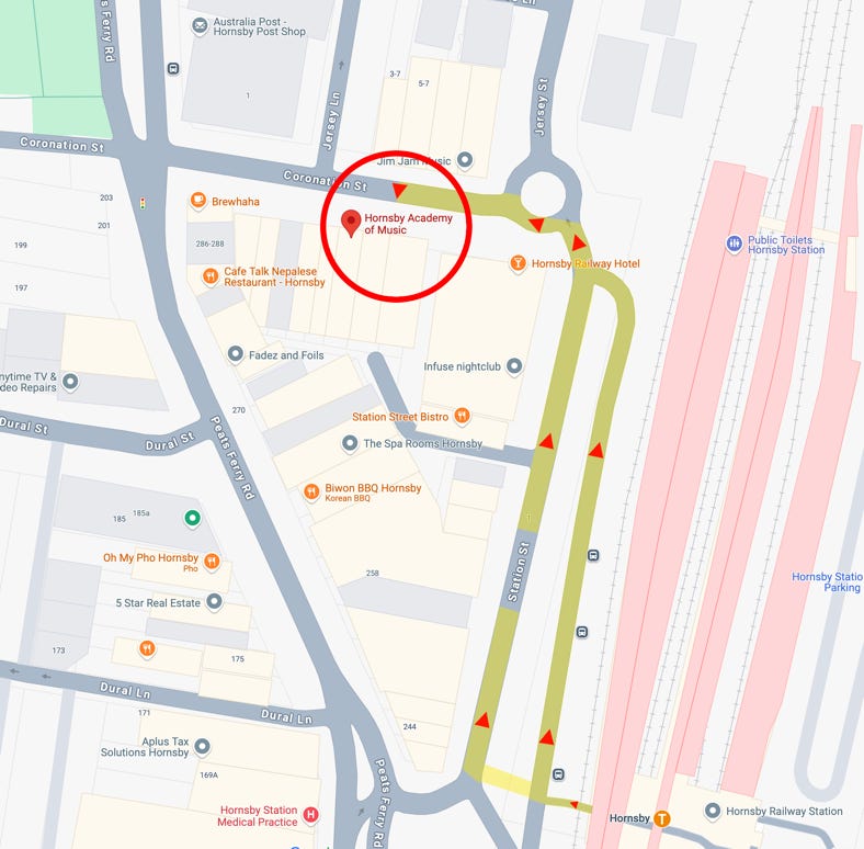 Hornsby Academy Of Music Location on the map.